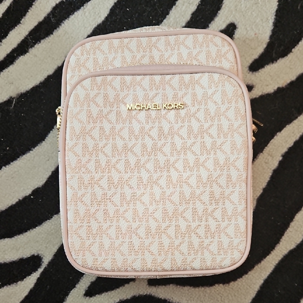 Michael Kors Light Pink Monogram Crossbody Bag - Picture 1 of 8
